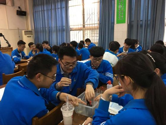 化學課上的小組實驗