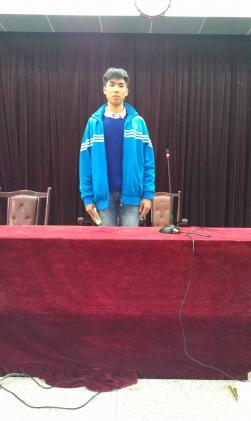 國旗班周子然發(fā)表競選演說