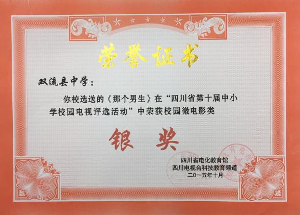 《那個(gè)男生》獲銀獎(jiǎng)