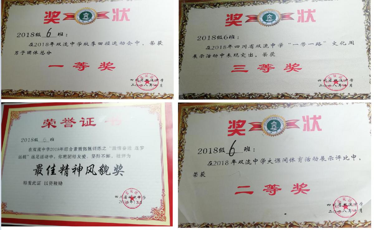 班級(jí)獎(jiǎng)狀（部分）