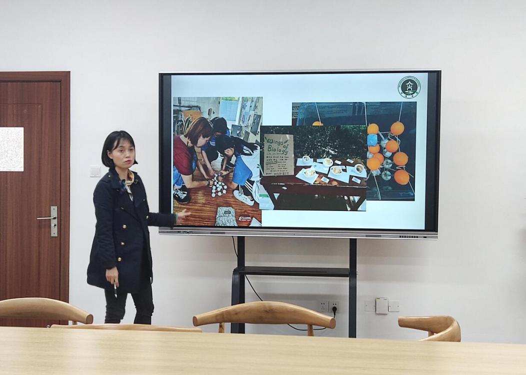 圖2：工作室成員白玲老師交流課題研究經(jīng)驗