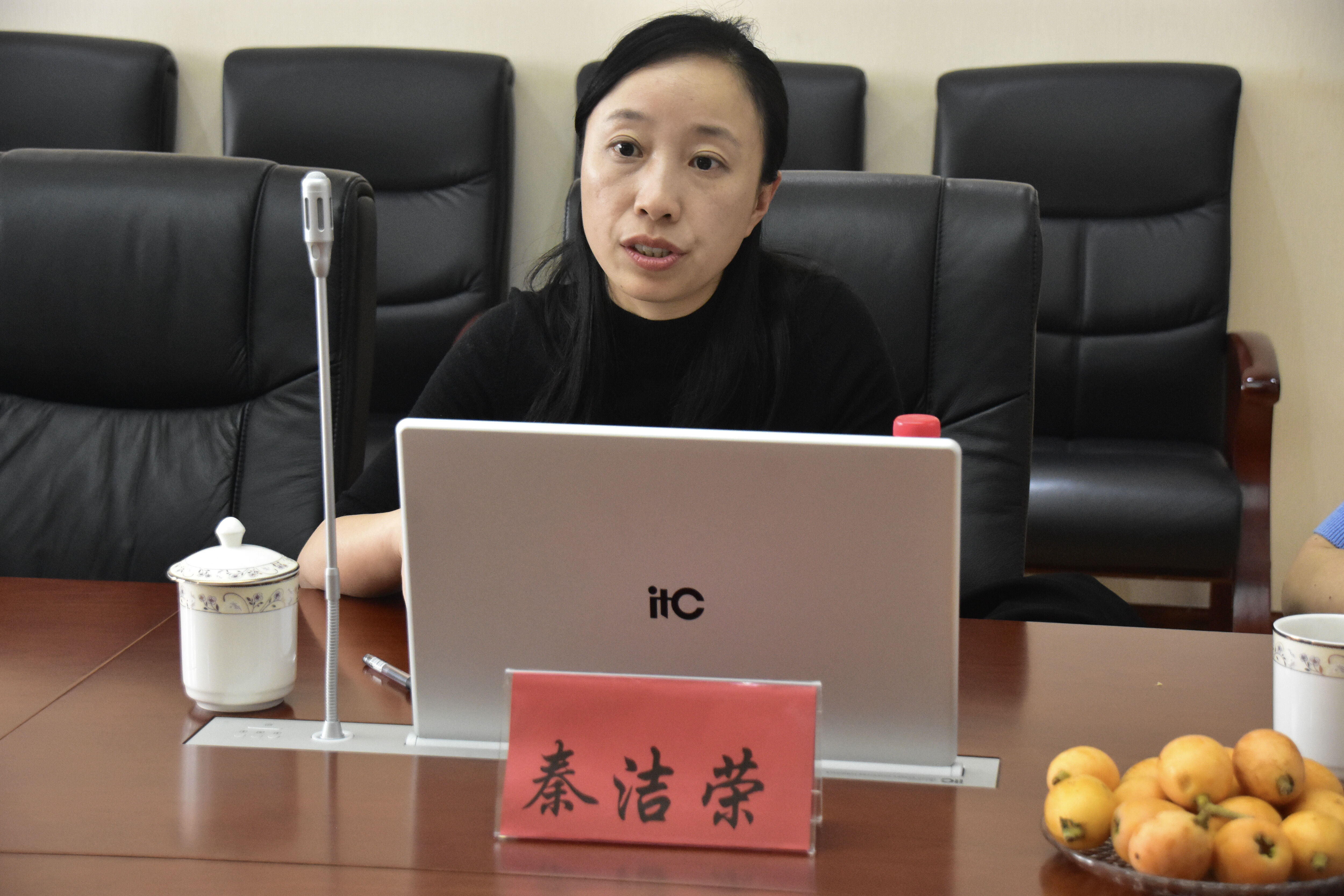 圖5 四川師范大學(xué)外國(guó)語學(xué)院副院長(zhǎng)秦潔榮作指導(dǎo)